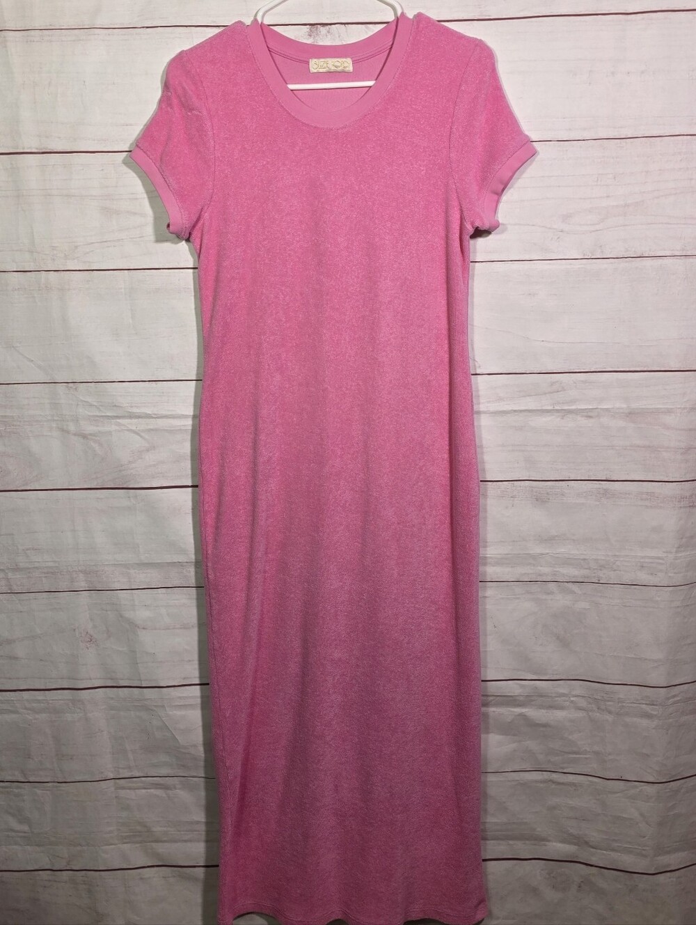 Suzie Kondi Pink Terry Cloth Maxi Lounge Dress Size S
